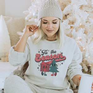 Retro Tis the Season Christmas Crewneck Sweatshirt