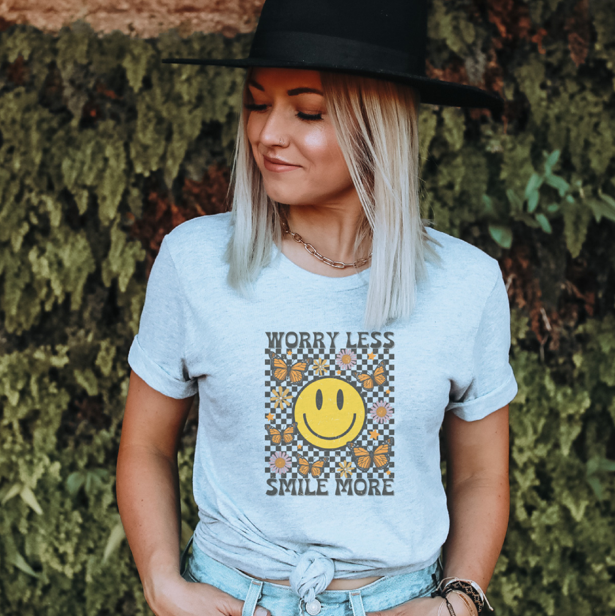 Worry Less, Smile More Smiley T-Shirt