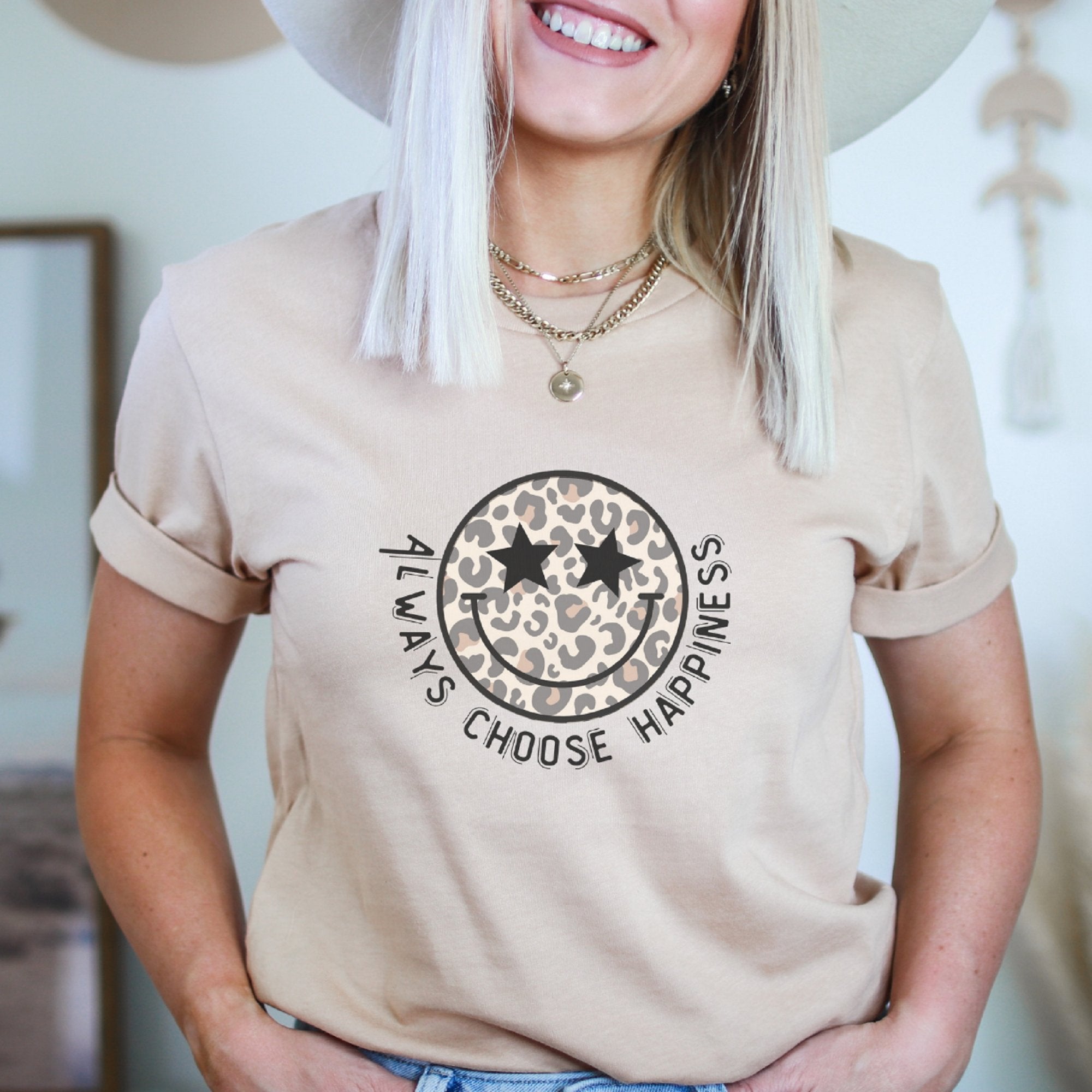 Always Choose Happiness Smiley T-Shirt - Trendznmore