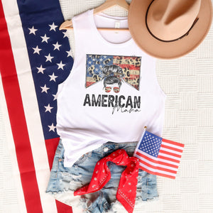 American Mama Patriotic Bella Canvas Muscle Tank Top - Trendznmore