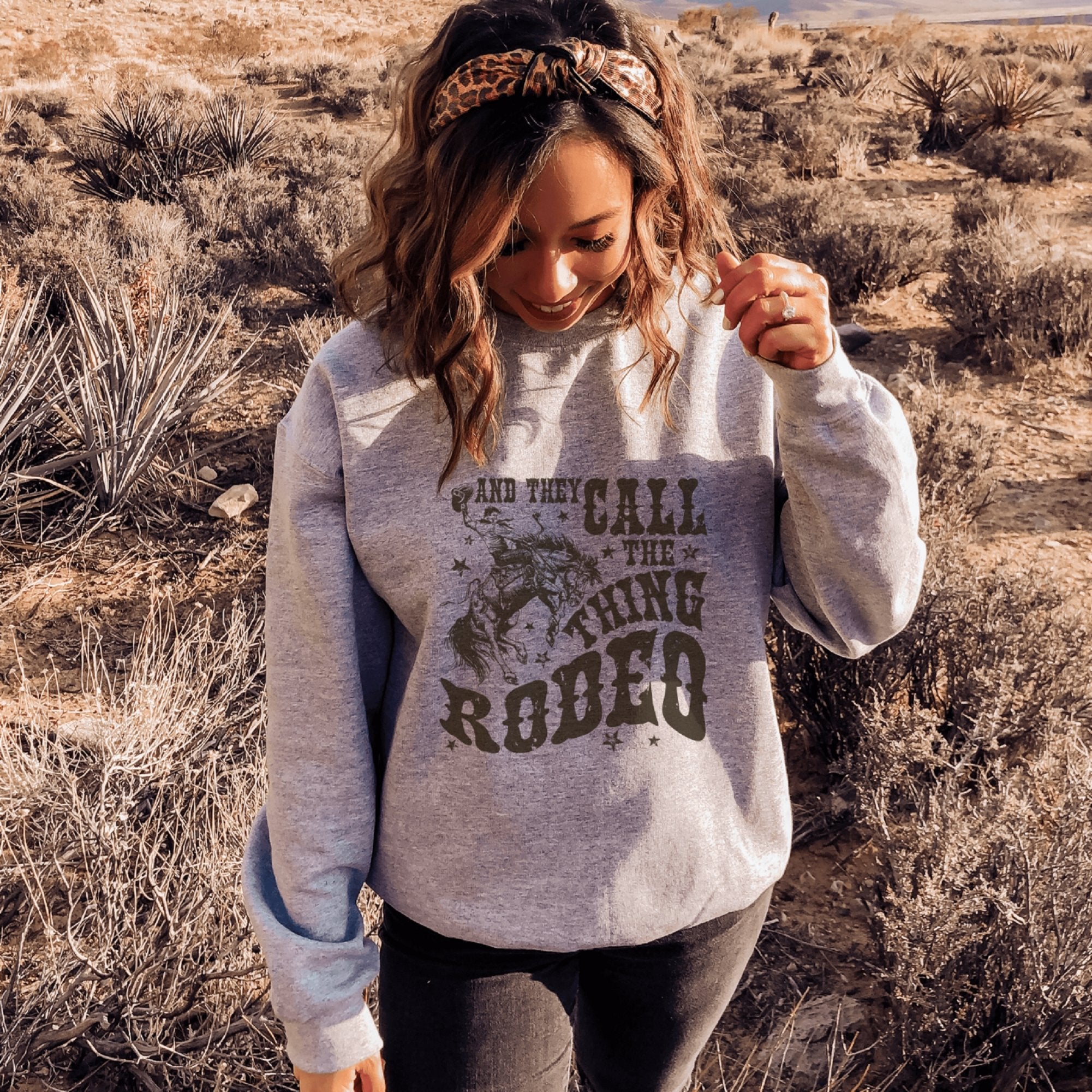 And they call the thing Rodeo Crewneck Sweatshirt - Trendznmore