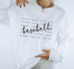 Baseball Definition Crewneck Sweatshirt - Trendznmore