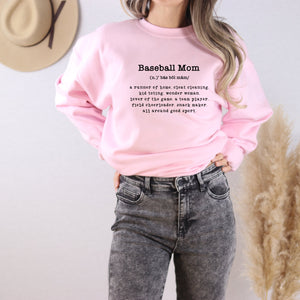 Baseball Mom Definition Crewneck Sweatshirt - Trendznmore
