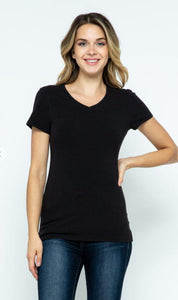 Basic V-Neck Short-Sleeve T-Shirt - Trendznmore