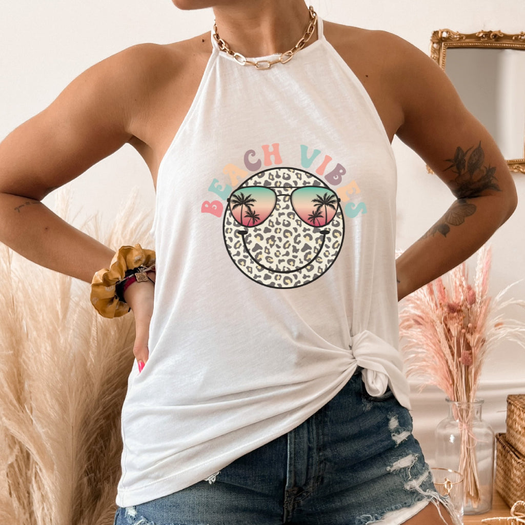 Beach Vibes Smiley Tank Top - Trendznmore