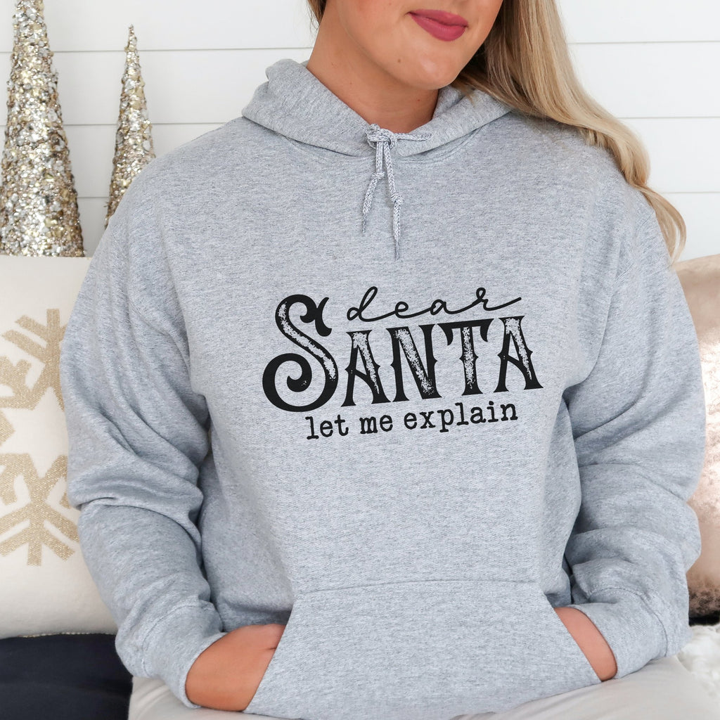 Black Dear Santa, Let Me Explain Christmas Hoodie - Trendznmore