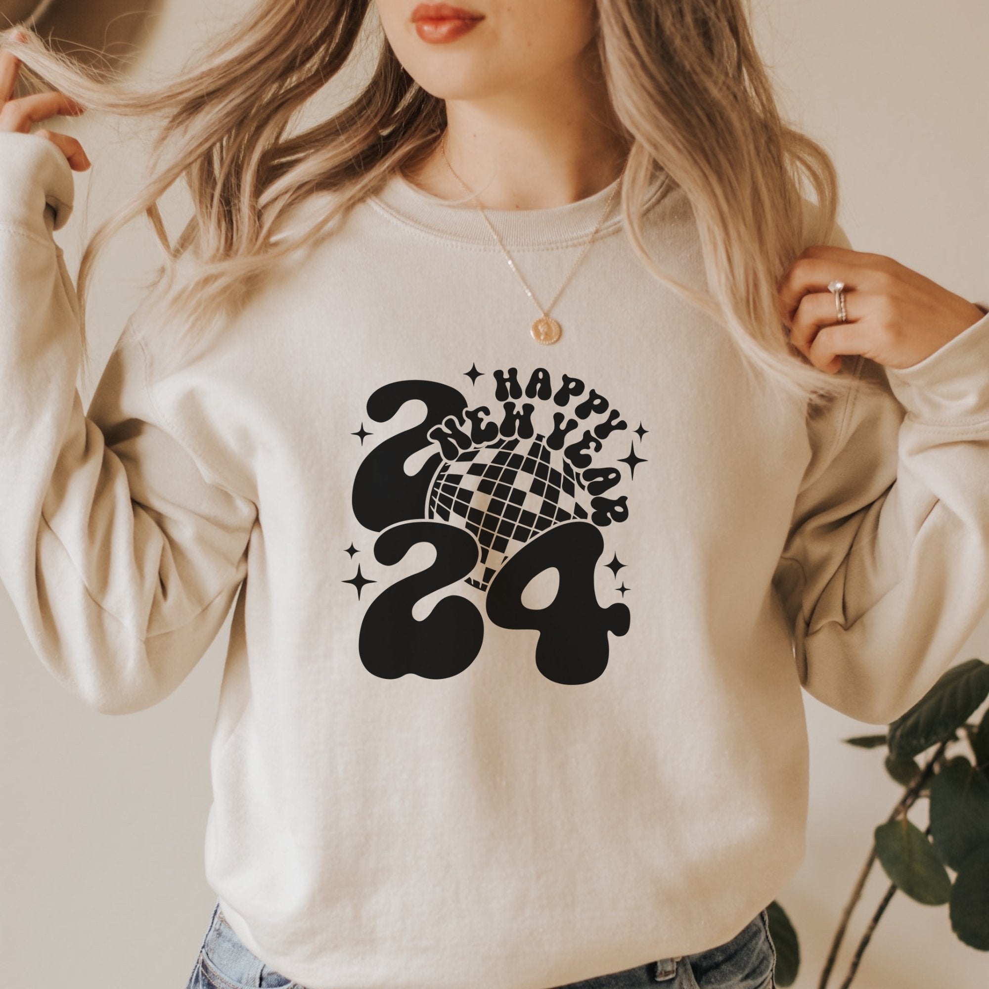 Black Happy New Year 2024 Sweatshirt - Trendznmore