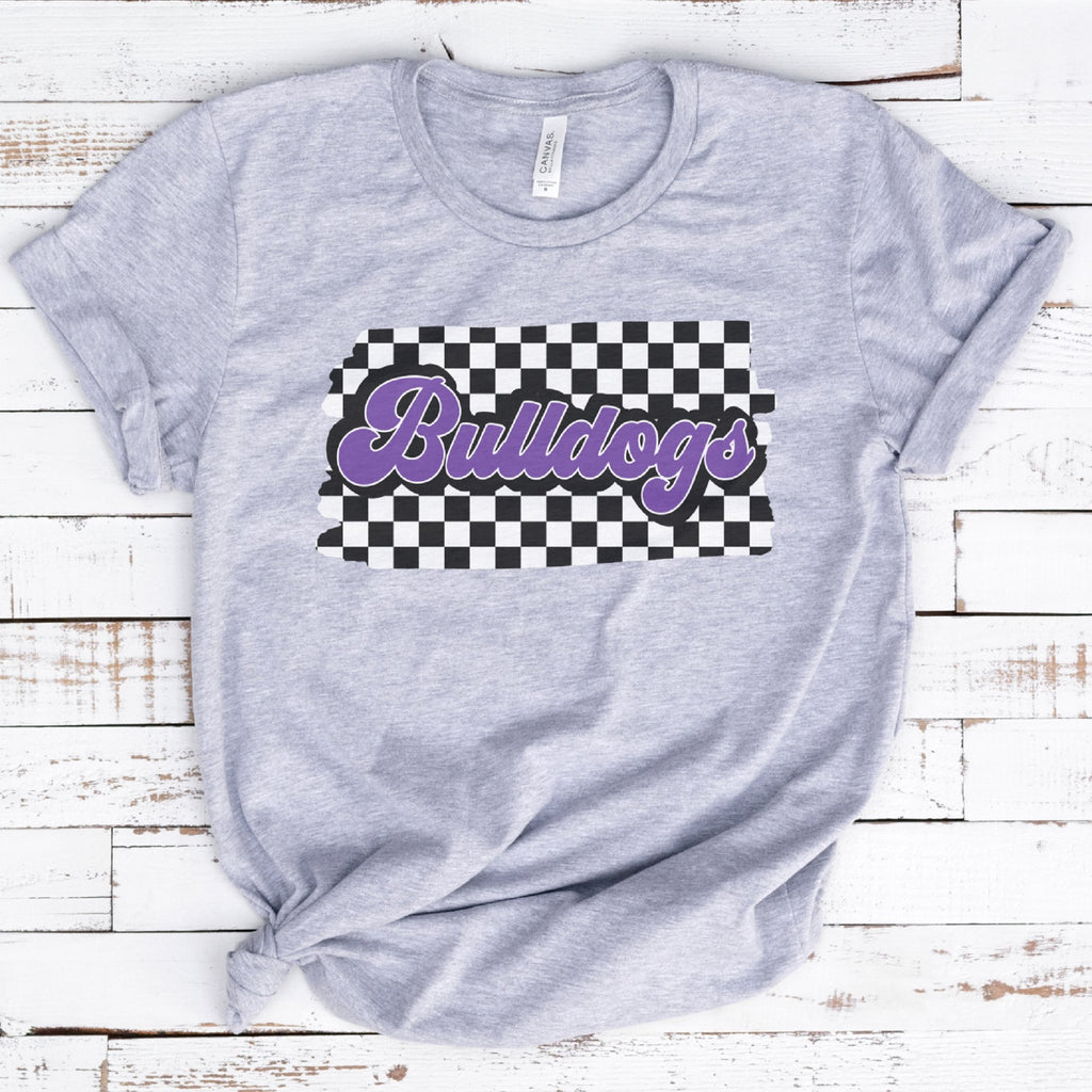 Bulldogs Checkered Unisex T-Shirt - Trendznmore