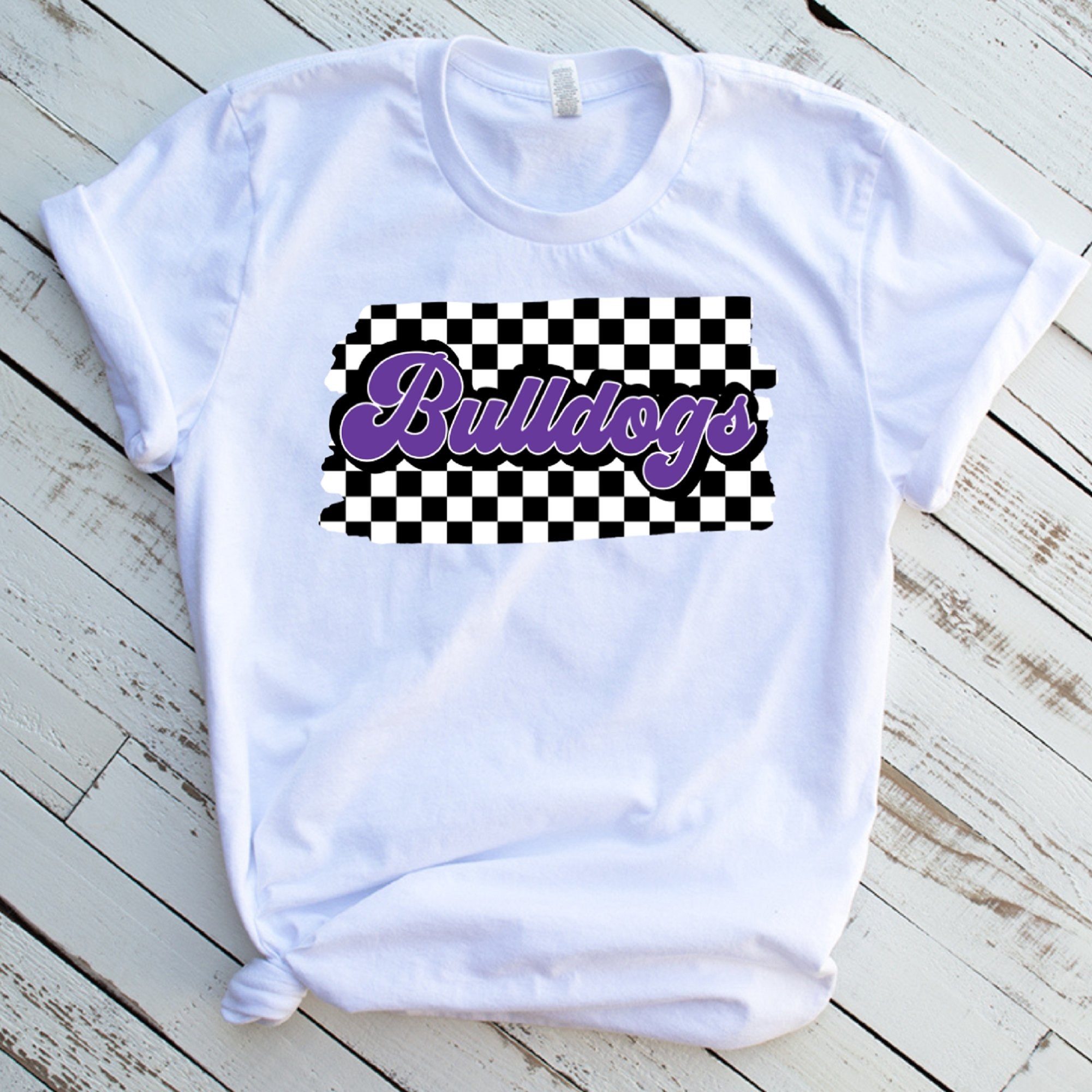 Bulldogs Checkered Unisex T-Shirt - Trendznmore
