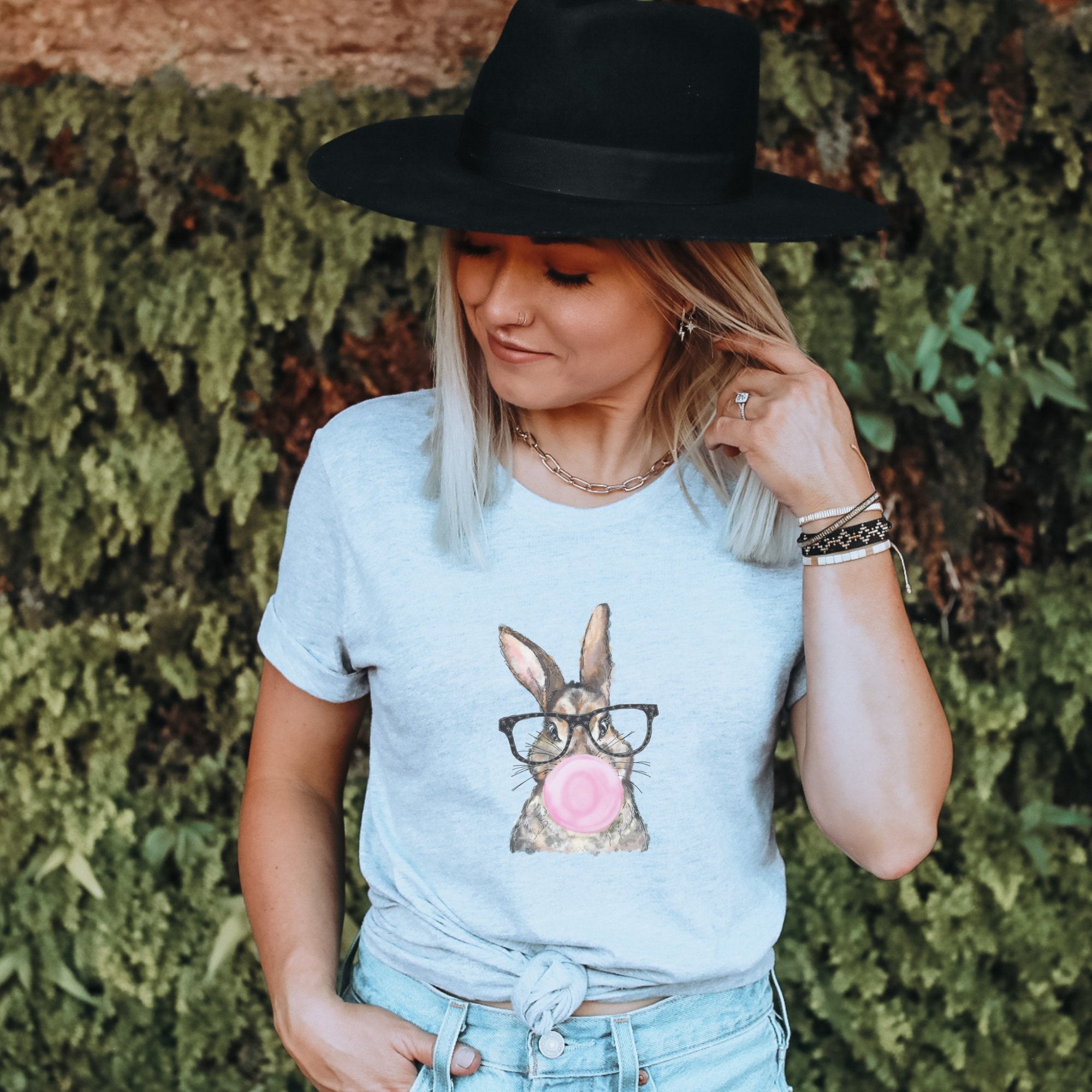 Bunny w/ Glasses Easter T-Shirt - Trendznmore