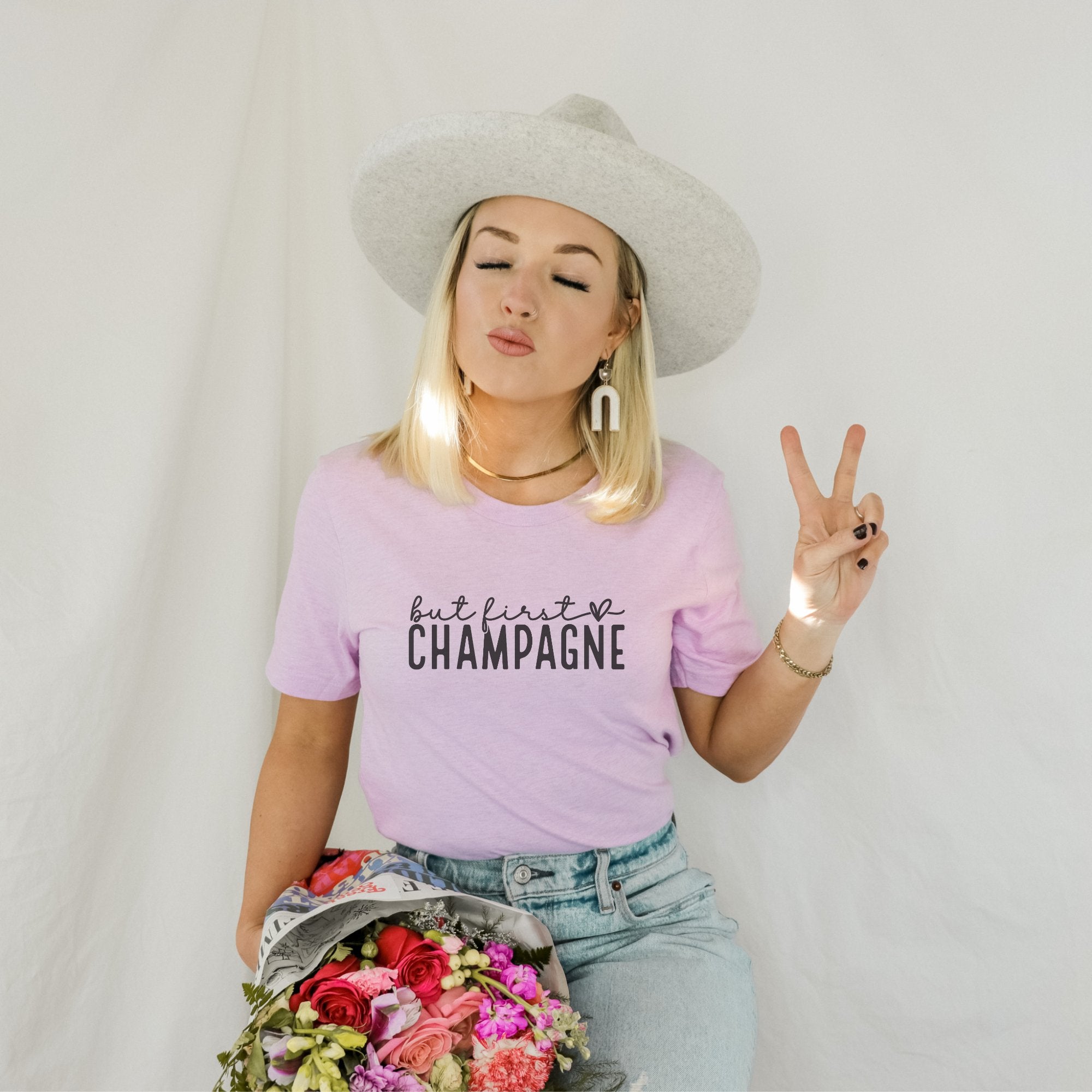 But First, Champagne T-Shirt - Trendznmore