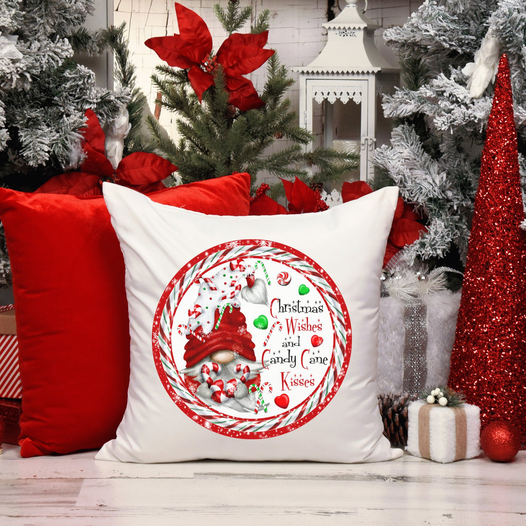 Candy Cane Gnomes Christmas Pillow Cover - Trendznmore