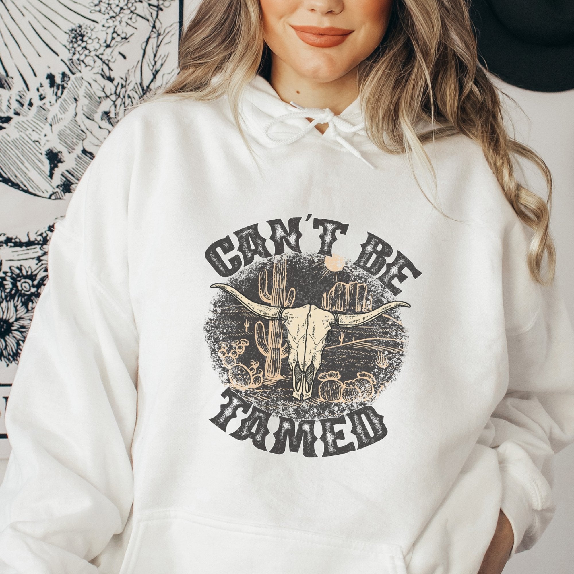 Can't Be Tamed Western Boho Hoodie - Trendznmore