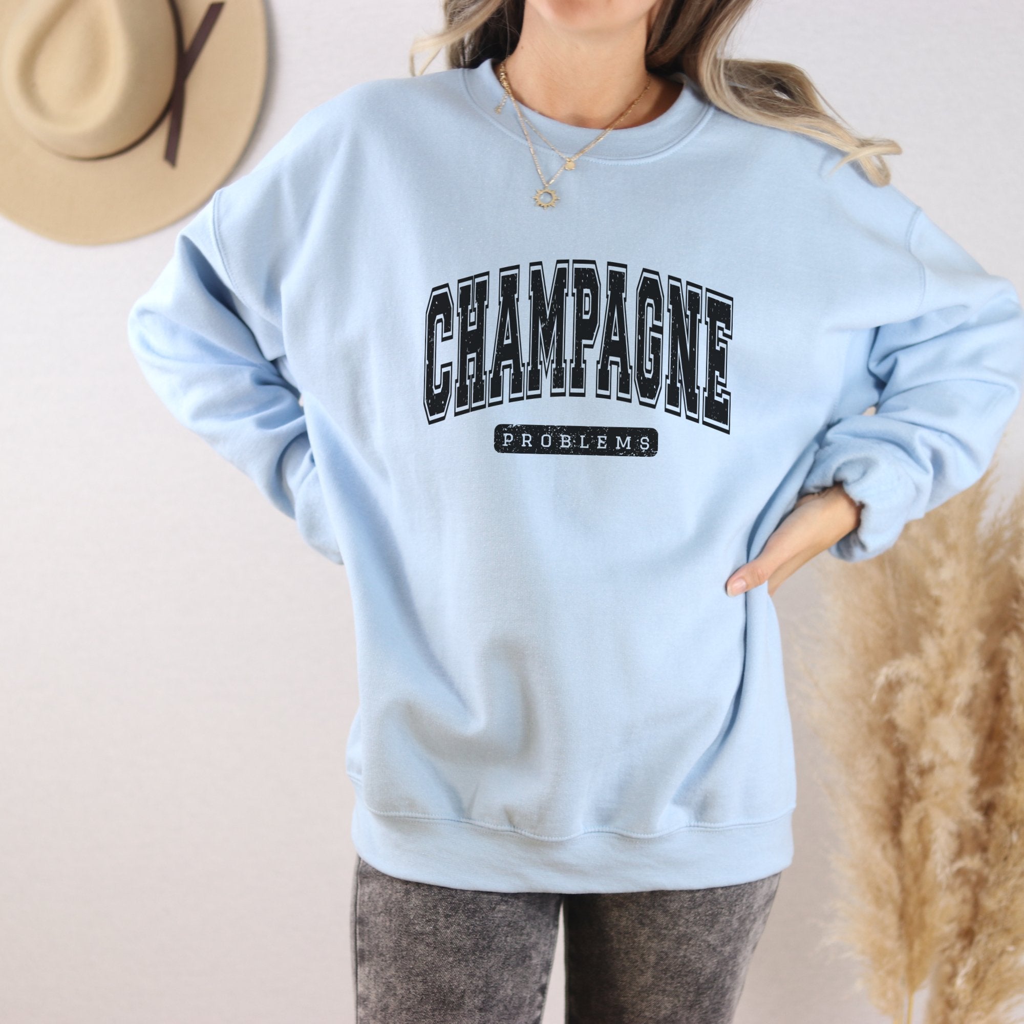 Champagne Problems Crewneck Sweatshirt - Trendznmore