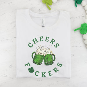 Cheers F🍀ckers Funny St. Patrick's Day T-Shirt (S-2XL) - Trendznmore
