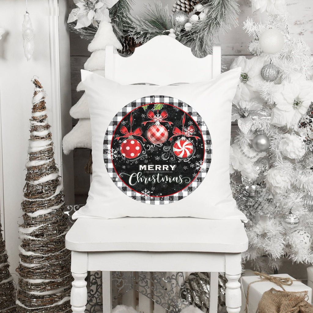 Christmas Ornaments Black Christmas Pillow Cover - Trendznmore