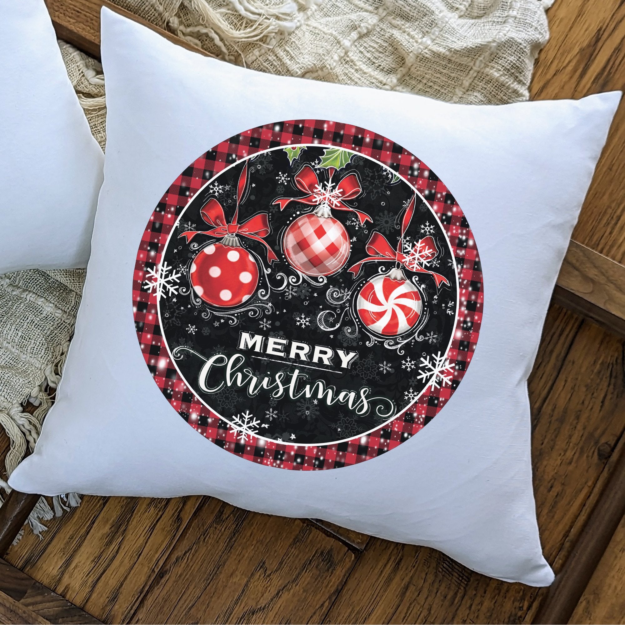 Christmas Ornaments Red Christmas Pillow Cover - Trendznmore