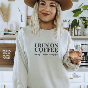 Coffee & Cuss Words Crewneck Sweatshirt - Trendznmore