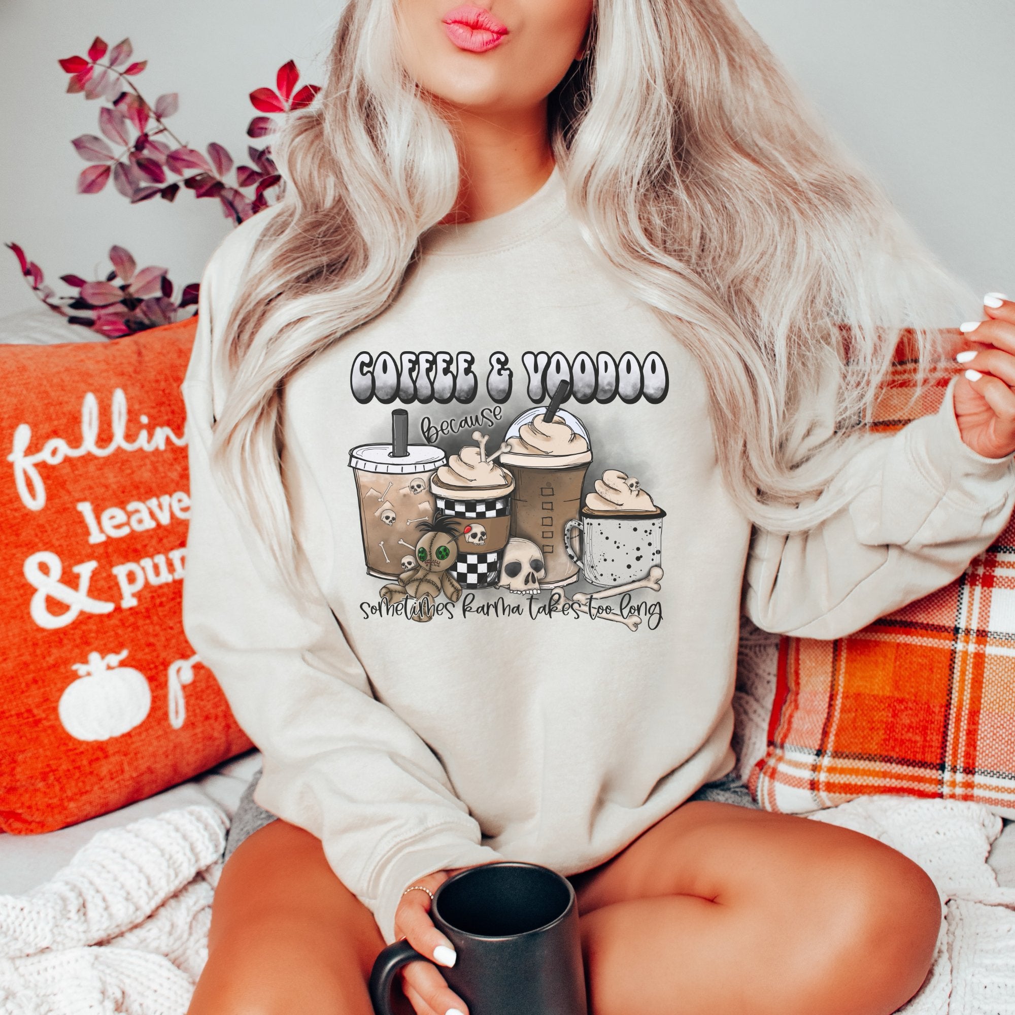 Coffee & Voodoo Halloween Sweatshirt - Trendznmore