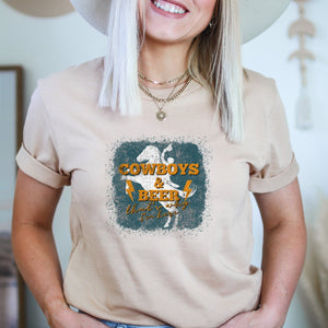 Cowboys and Beer T-Shirt - Trendznmore