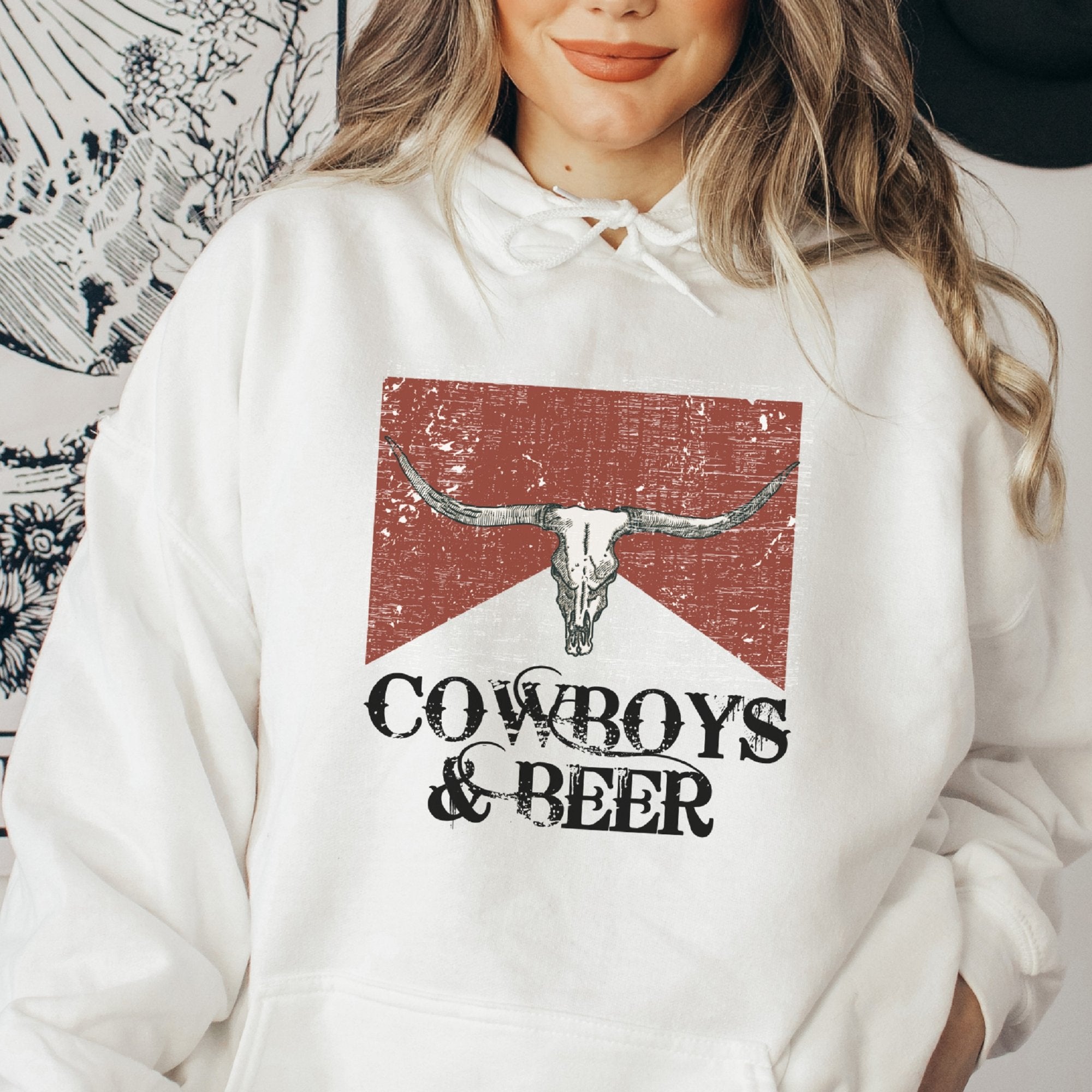Cowboys and Beer Western Hoodie - Trendznmore