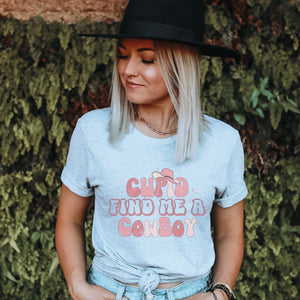 Cupid Find Me a Cowboy Valentines T-Shirt - Trendznmore