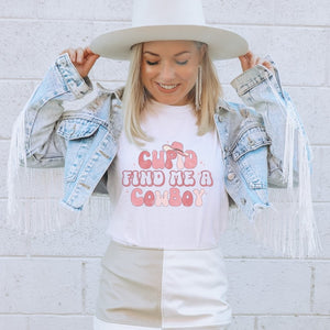 Cupid Find Me a Cowboy Valentines T-Shirt - Trendznmore