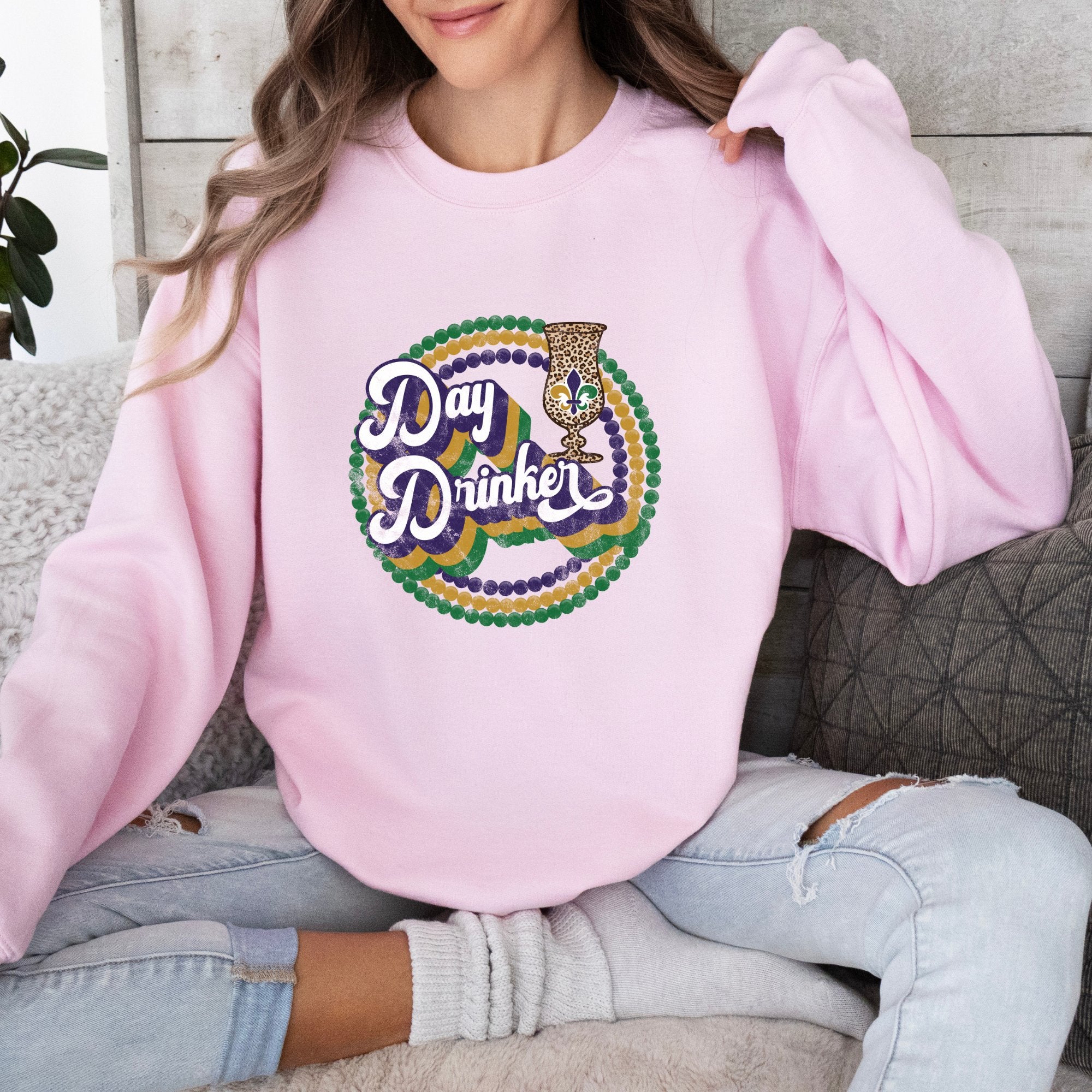 Day Drinker Mardi Gras Sweatshirt - Trendznmore