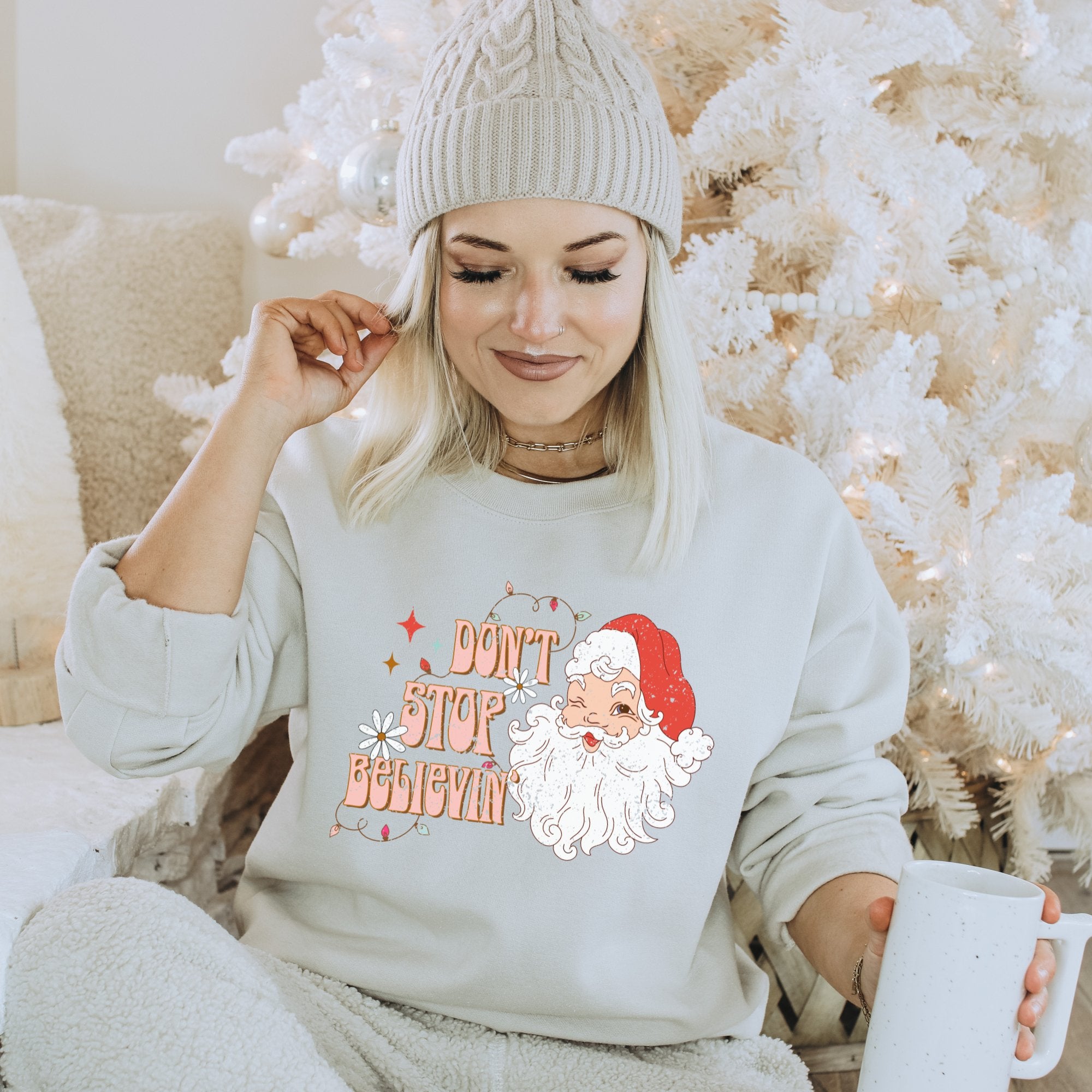Don't Stop Believin' Christmas Sweatshirt - Trendznmore