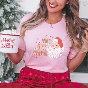 Don't Stop Believin' Christmas T-shirt - Trendznmore
