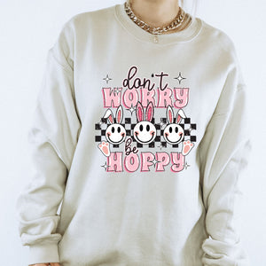 Don't Worry Be Hoppy Crewneck Sweatshirt - Trendznmore