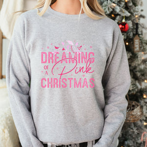 Dreaming of a Pink Christmas Sweatshirt - Trendznmore