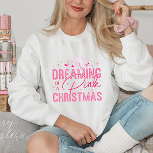 Dreaming of a Pink Christmas Sweatshirt - Trendznmore