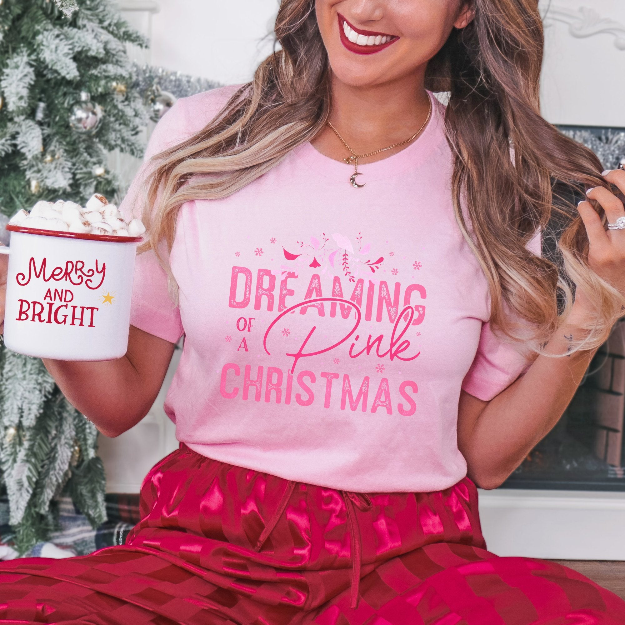 Dreaming of a Pink Christmas T-shirt - Trendznmore