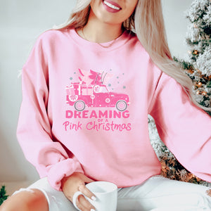 Dreaming of a Pink Christmas Truck Sweatshirt - Trendznmore