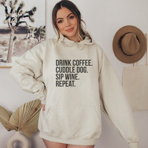 Drink Coffee Cuddle Dog Hoodie - Trendznmore