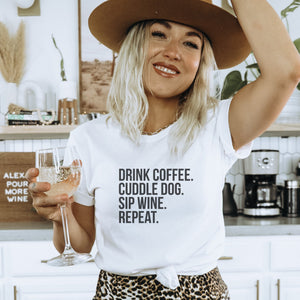Drink Coffee Cuddle Dog T-Shirt - Trendznmore