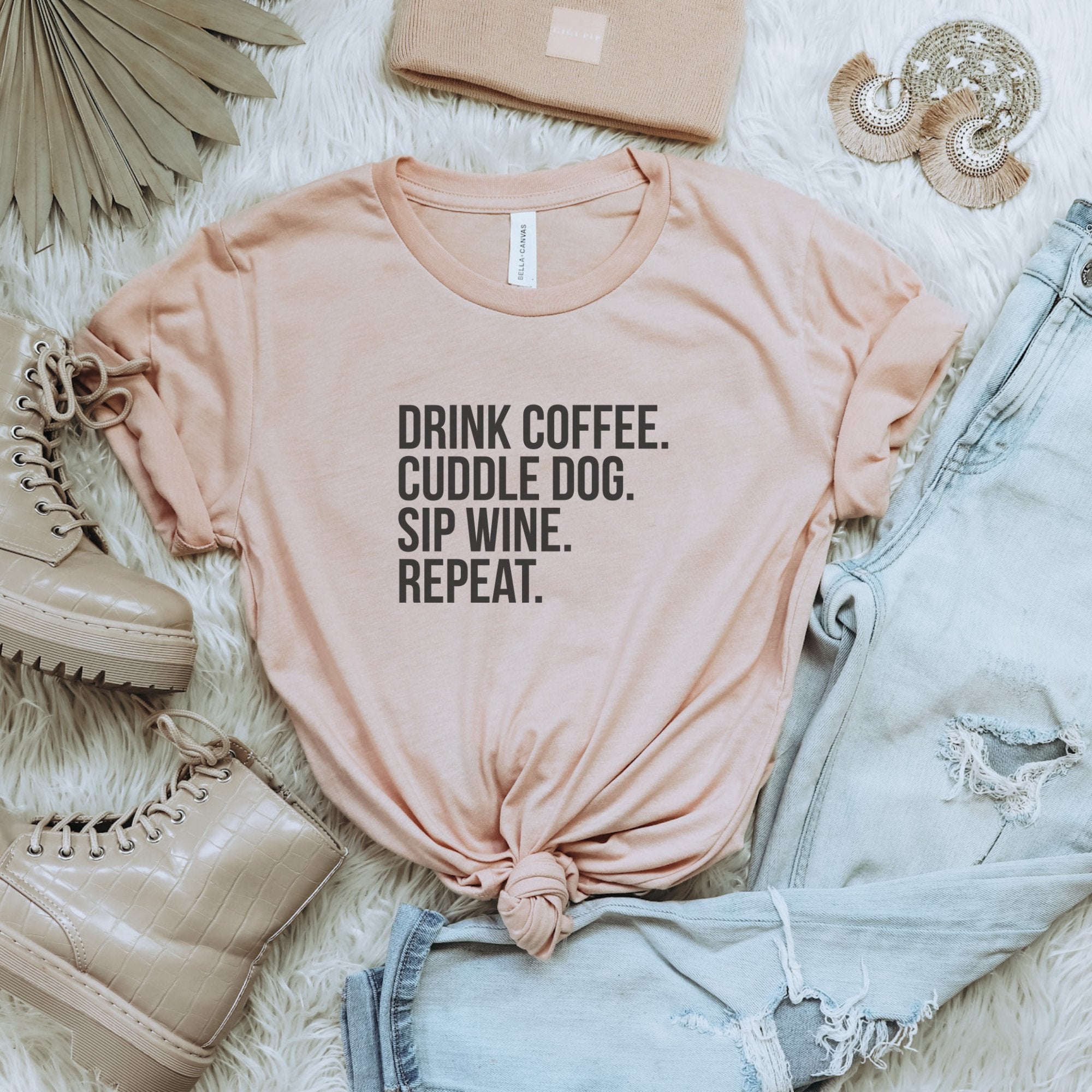 Drink Coffee Cuddle Dog T-Shirt - Trendznmore