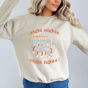 Eight Nights Eight Lights Hanukkah Sweatshirt - Trendznmore