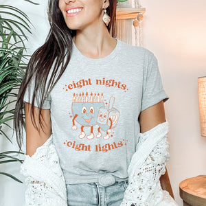 Eight Nights Eight Lights Hanukkah T-Shirt - Trendznmore