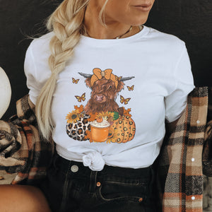 Fall Highland Cow Graphic Tee - Trendznmore