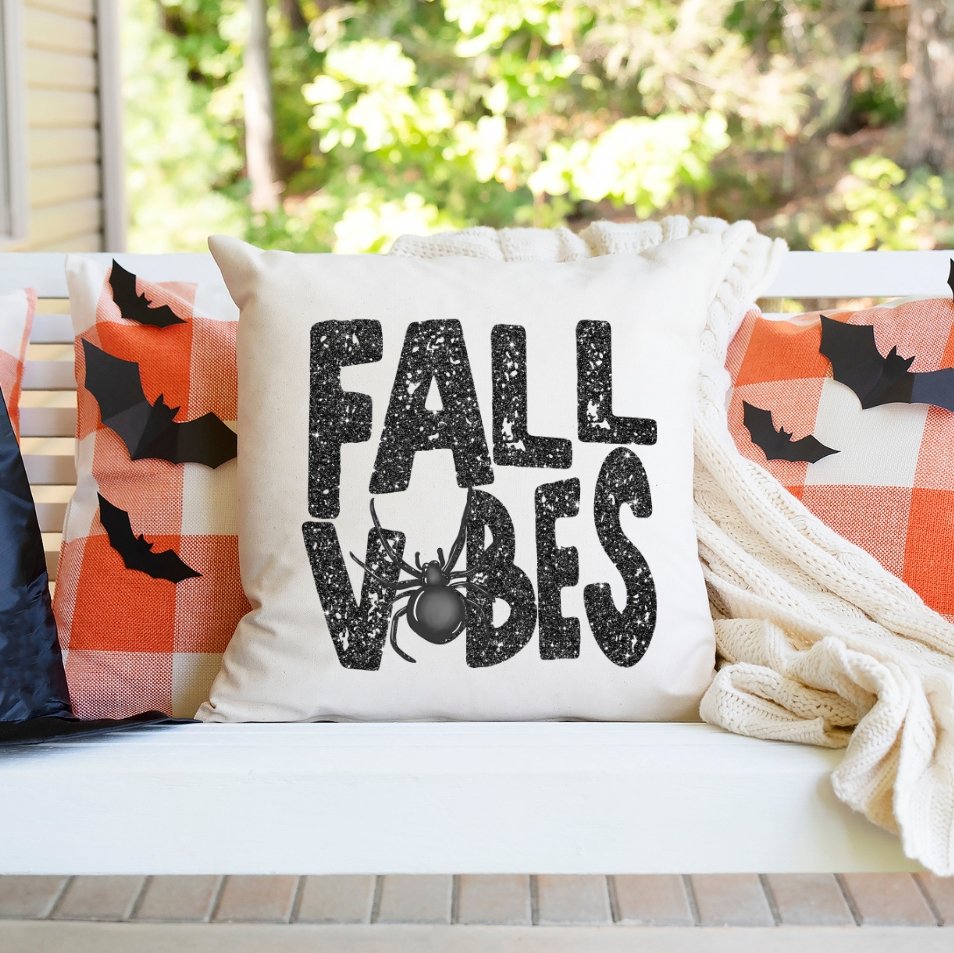 Fall Vibes Spider Sublimated Pillow Cover - Trendznmore