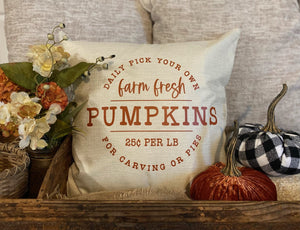 Farm Fresh Pumpkin Pillow Cover - Trendznmore