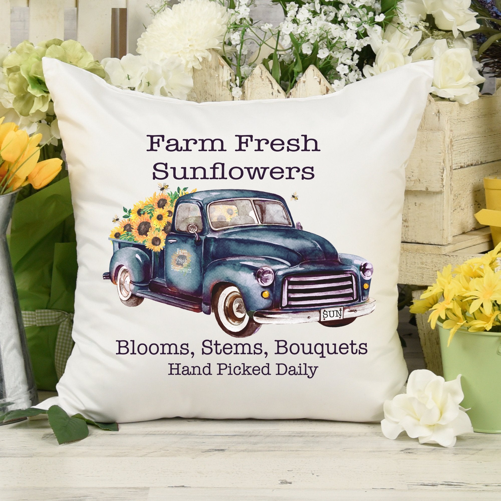 Farm Fresh Sunflowers Pillow Cover - Trendznmore