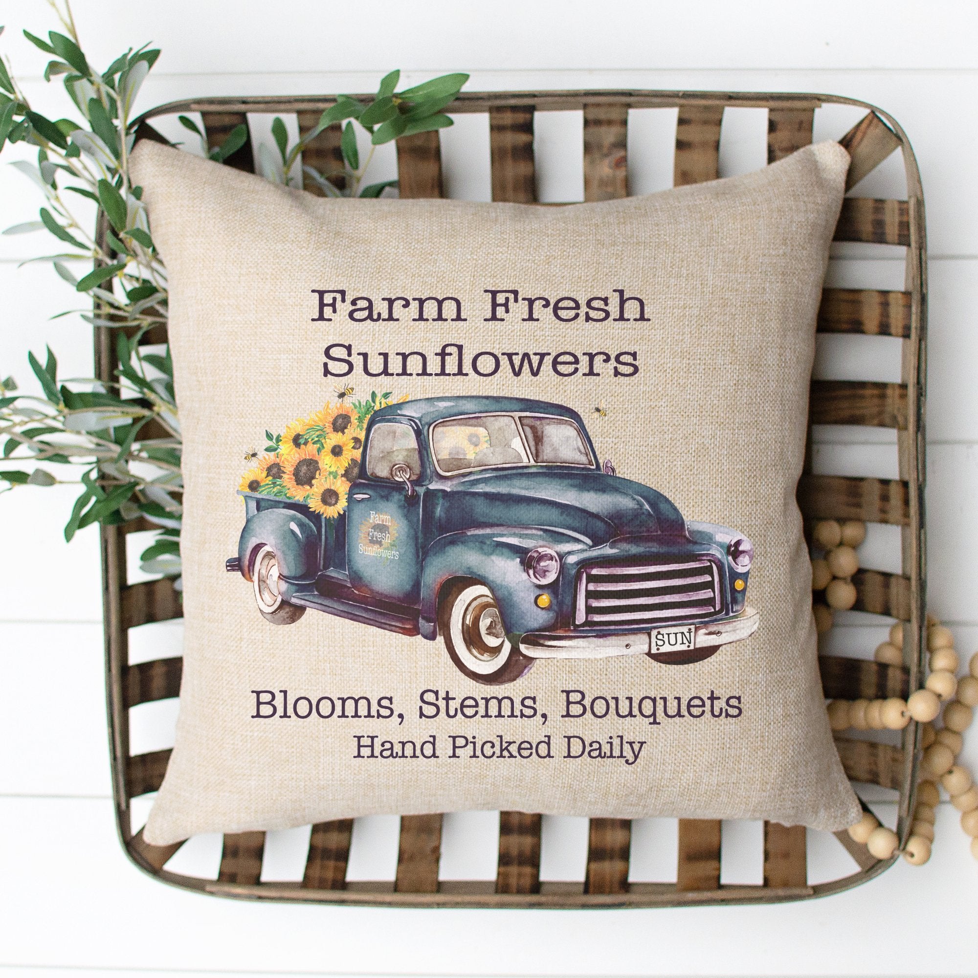 Farm Fresh Sunflowers Pillow Cover - Trendznmore