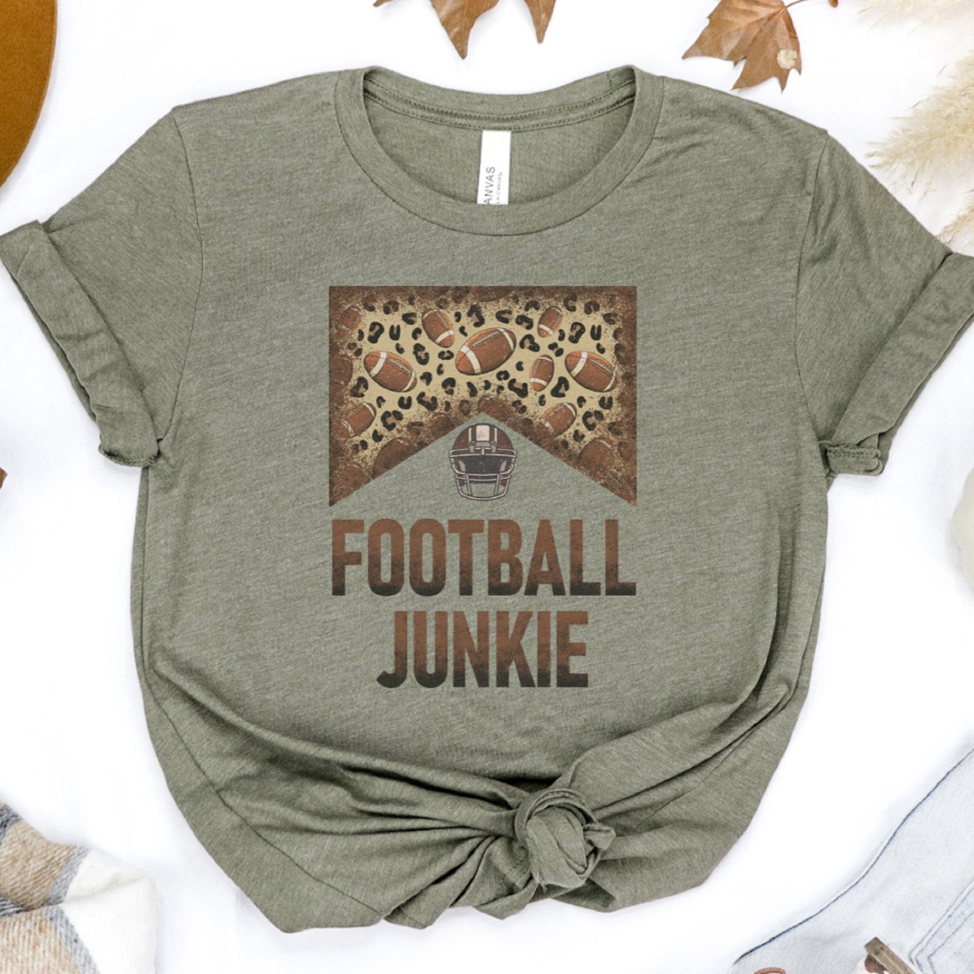Football Junkie Leopard Print T-Shirt - Trendznmore