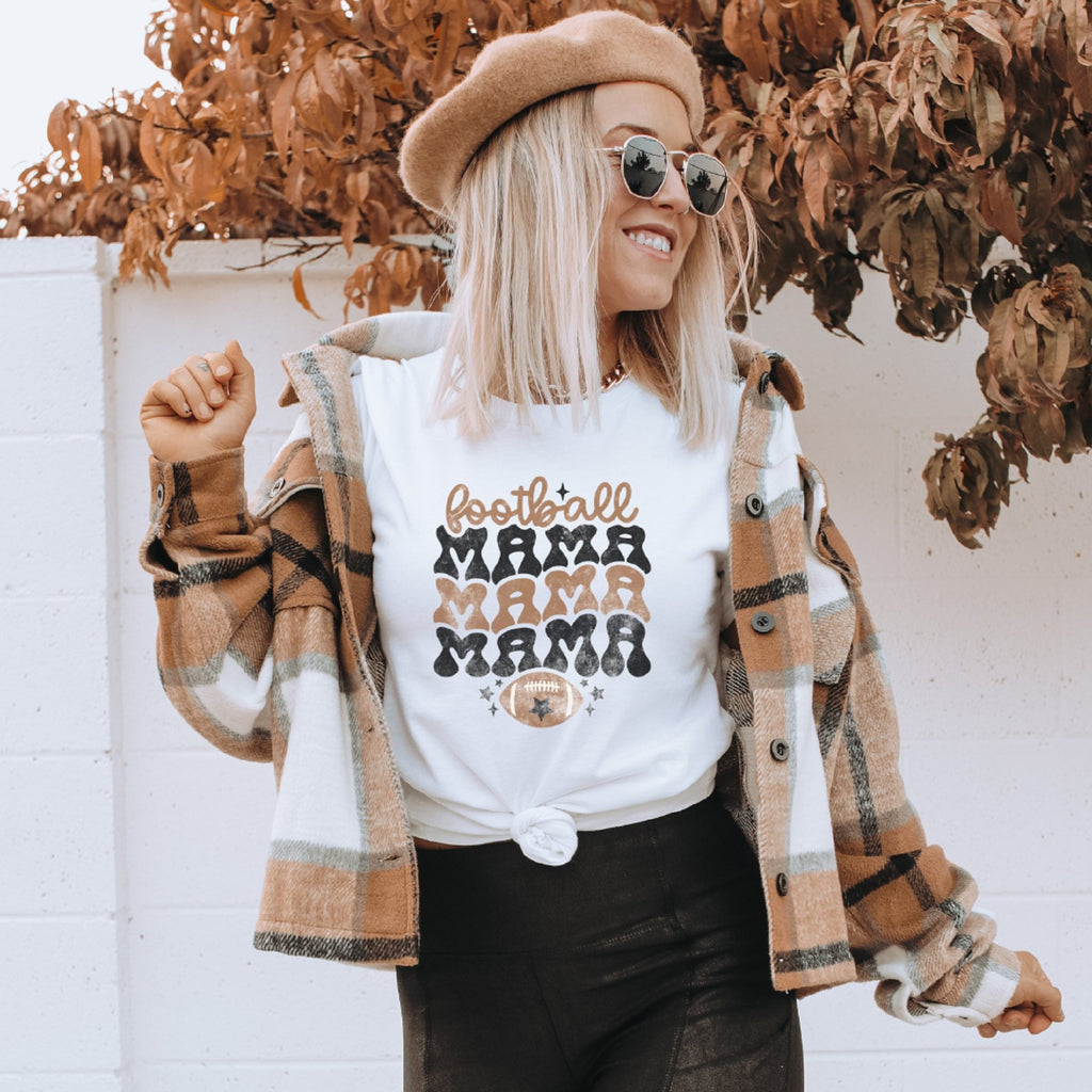 Football Mama Stacked T-Shirt - Trendznmore
