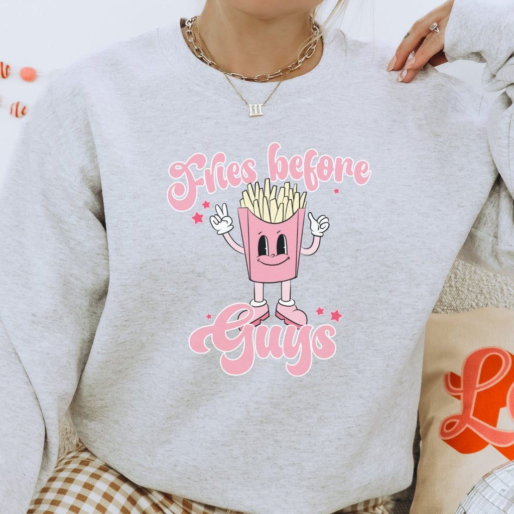 Fries Before Guys Valentines Crewneck Sweatshirt - Trendznmore