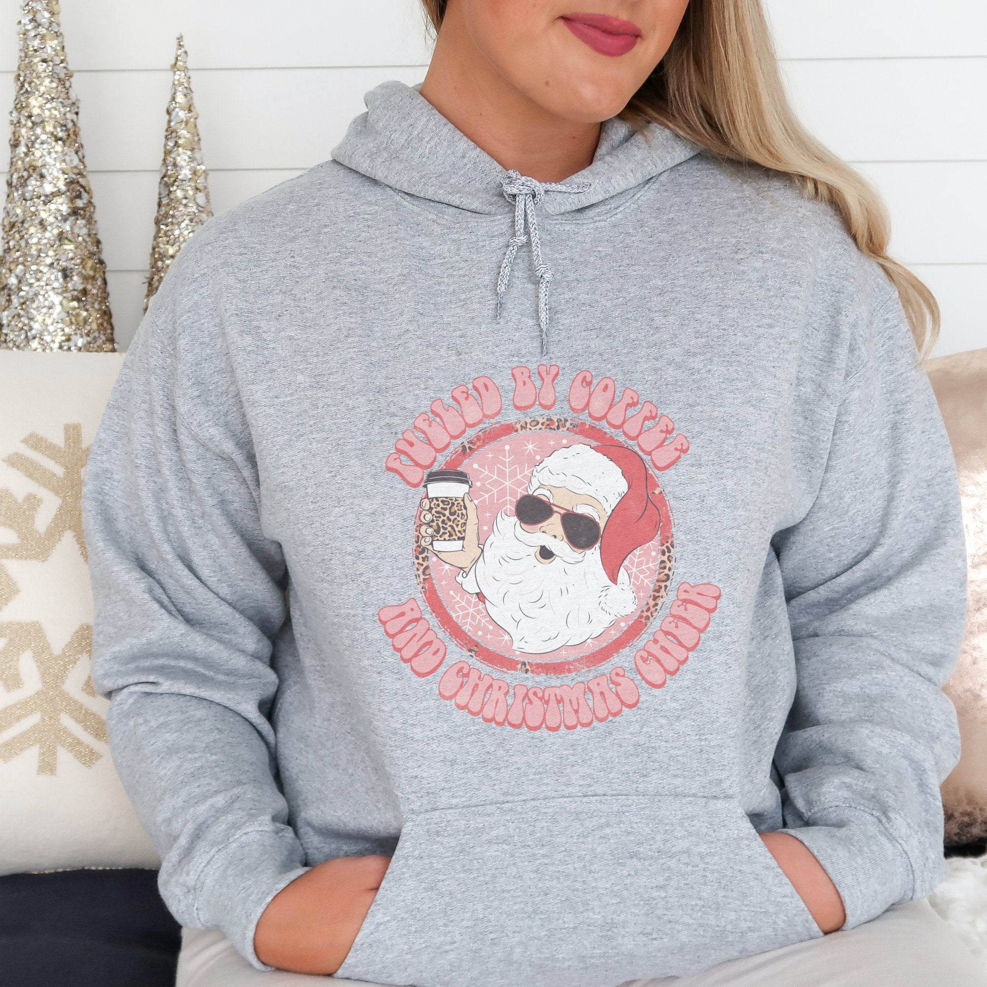 Fueled by Coffee and Christmas Cheer Christmas Hoodie - Trendznmore