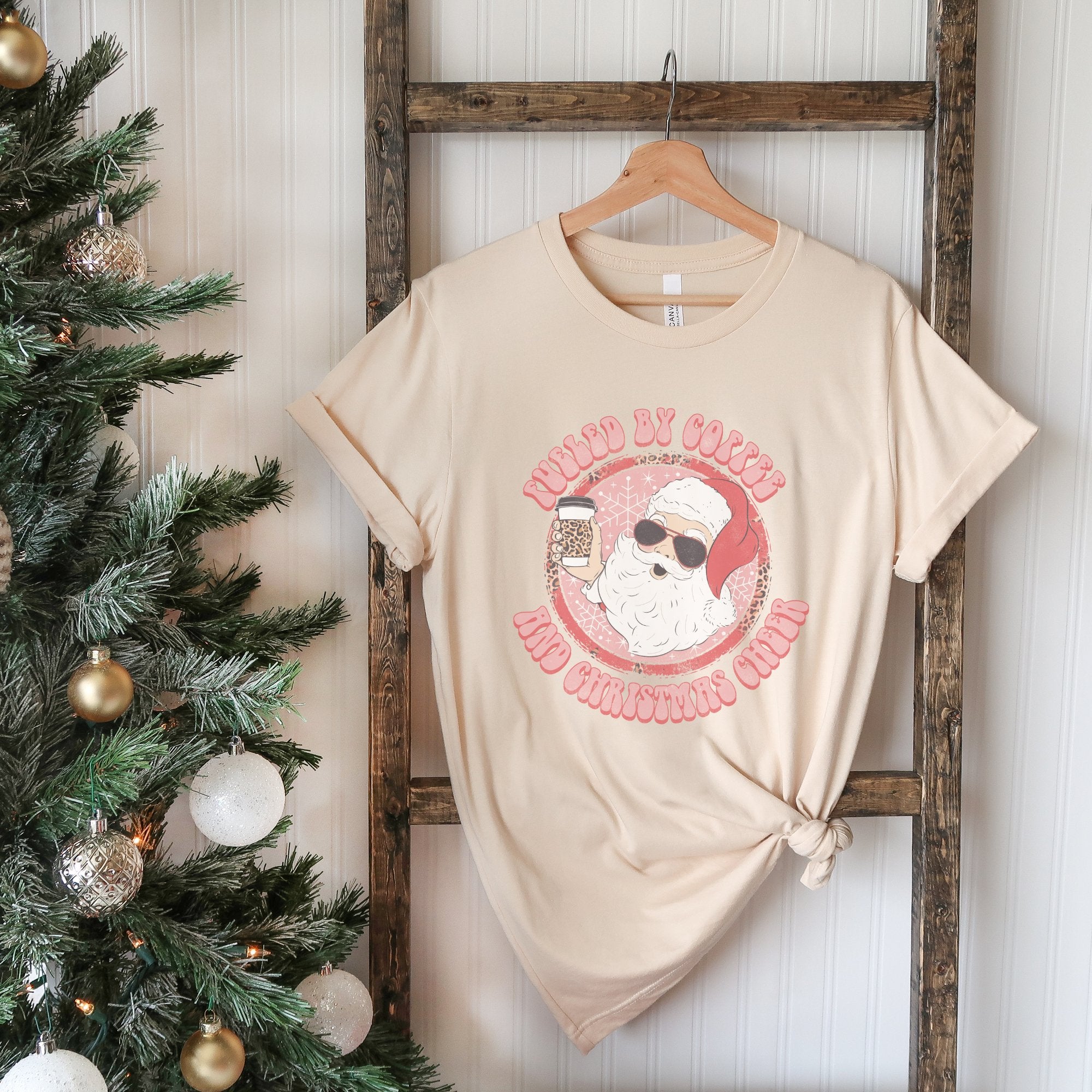 Fueled by Coffee and Christmas Cheer Christmas T-shirt - Trendznmore